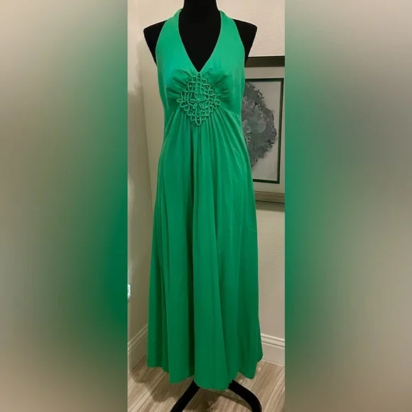 slim fit dress slacks Maya Emerald Green Embellished Halter Neck Maxi Dress – Maya Deluxe main image 1